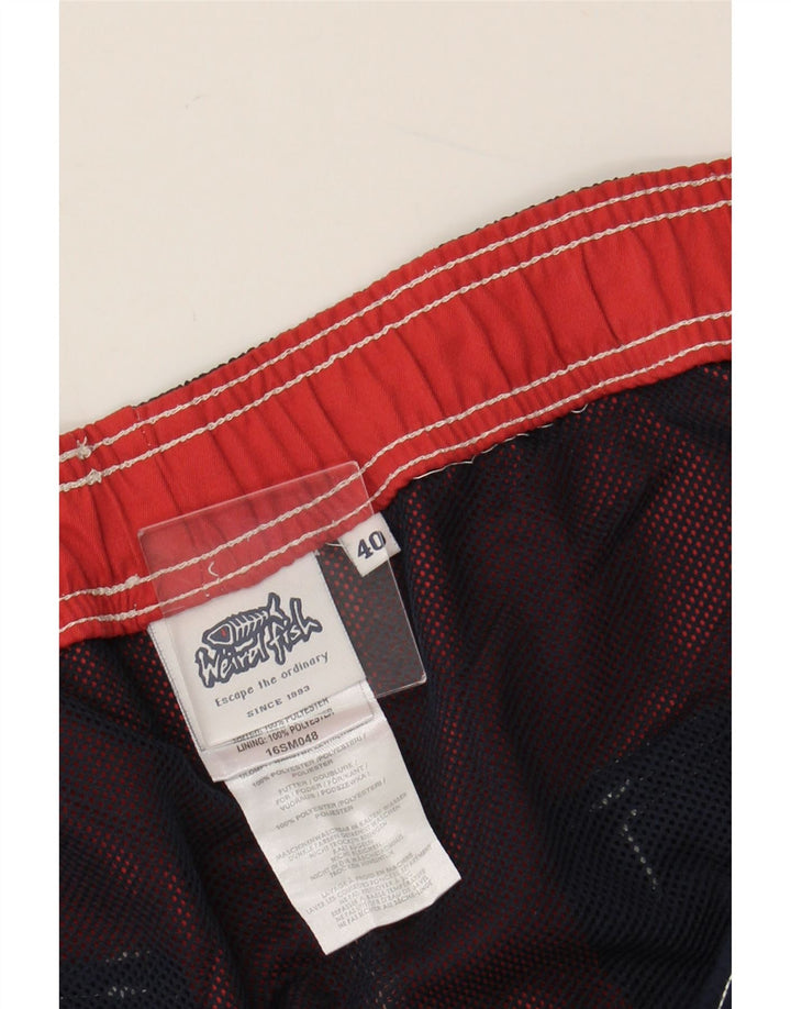 WEIRD FISH Mens Graphic Natação Shorts XL Azul Marinho Colorblock