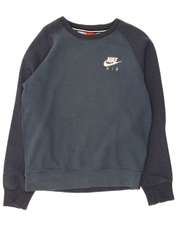 Moletom masculino Nike Jumper pequeno azul marinho colorblock algodão