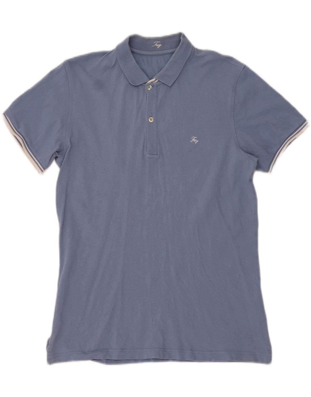 Camisa polo masculina Fay grande algodão azul