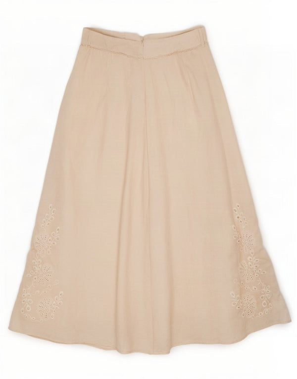 Saia maxi feminina Zara médio W28 off white floral