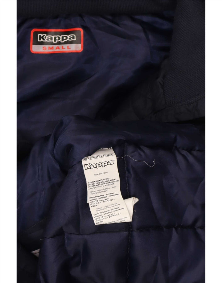 Jaqueta masculina acolchoada com capuz gráfico Kappa UK 36 poliéster azul marinho pequeno