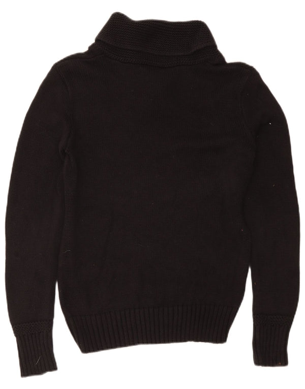 Suéter feminino Ralph Lauren com gola xale e algodão preto médio Reino Unido 12