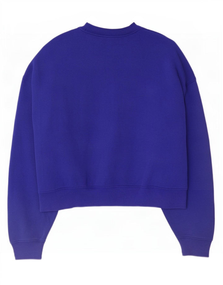 Adidas feminino oversized moletom jumper reino unido 12/14 médio azul algodão