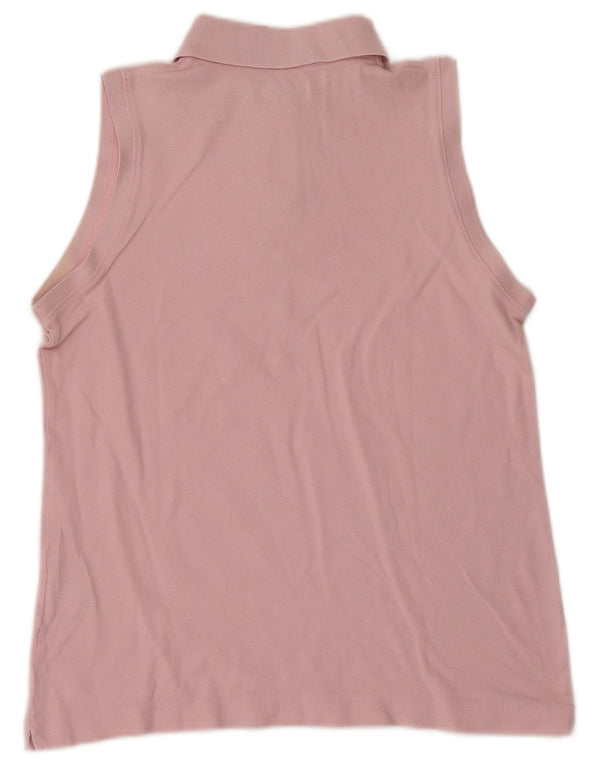 Camisa polo feminina sem mangas Henry Cottons IT 42 algodão rosa médio
