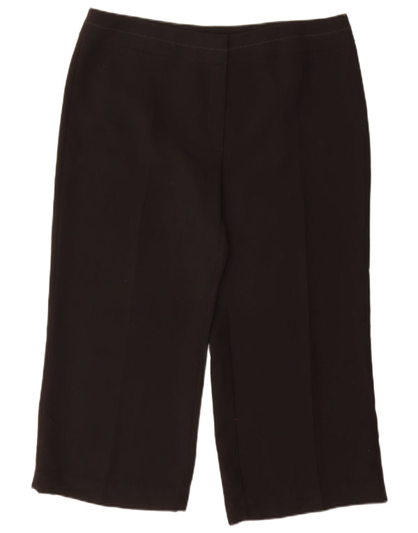 Calça capri feminina Marks & Spencer Reino Unido 16 grande W34 L24 poliéster preto