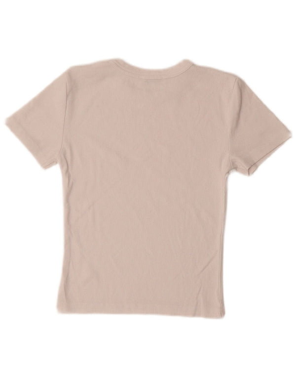 Camiseta Zara Feminina Crop Top UK 12 Médio Branco
