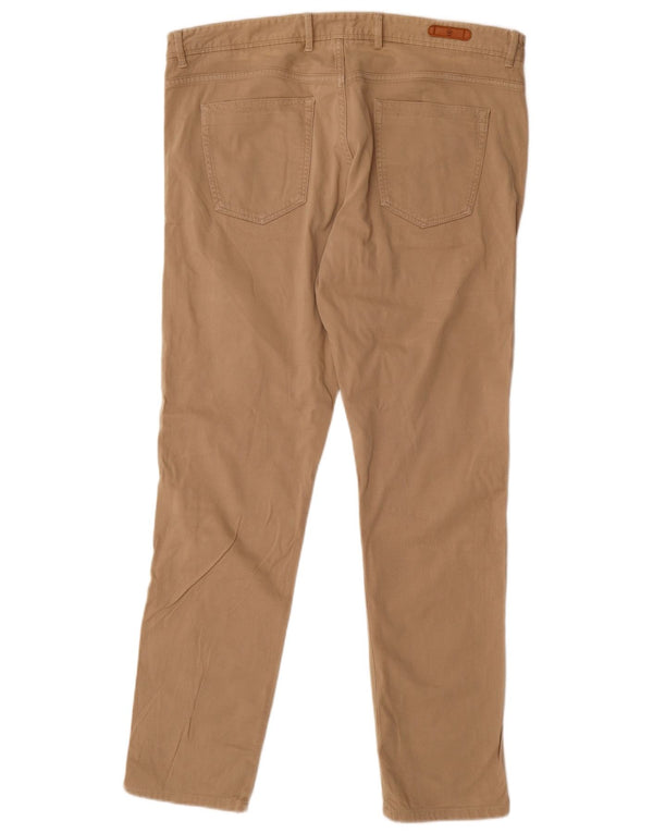 Calça casual masculina Massimo Dutti Slim Fit UE 46 XL W36 L32 bege