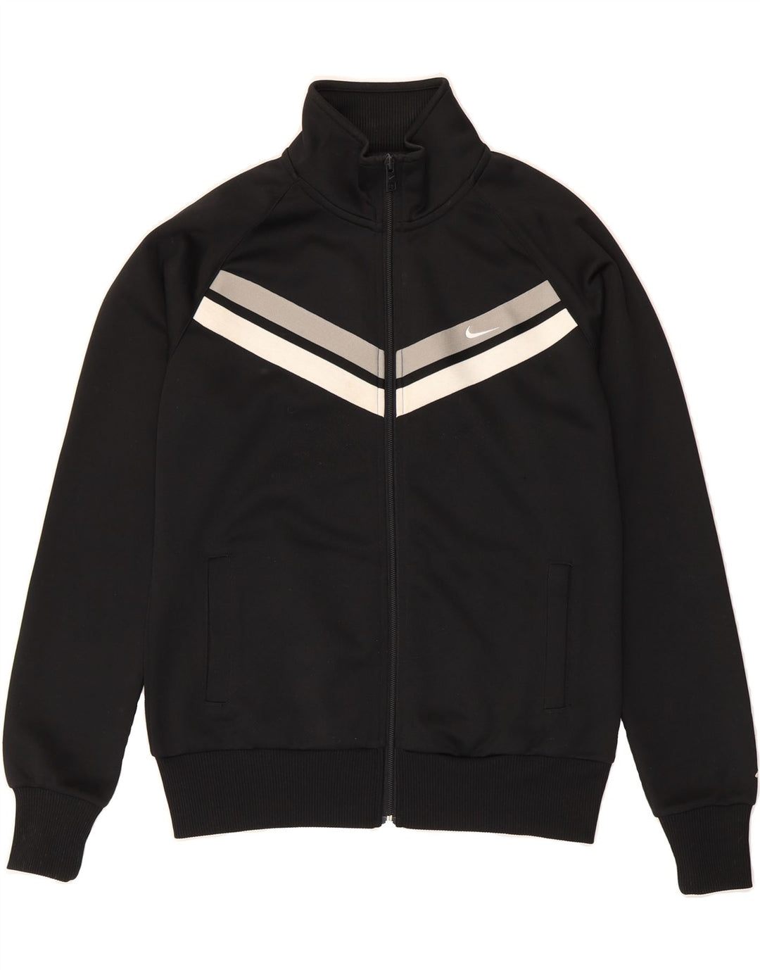 NIKE Womens Tracksuit Top Jacket UK 16 Large Black Colourblock Polyester Vintage Nike and Second-Hand Nike from Messina Hembry 