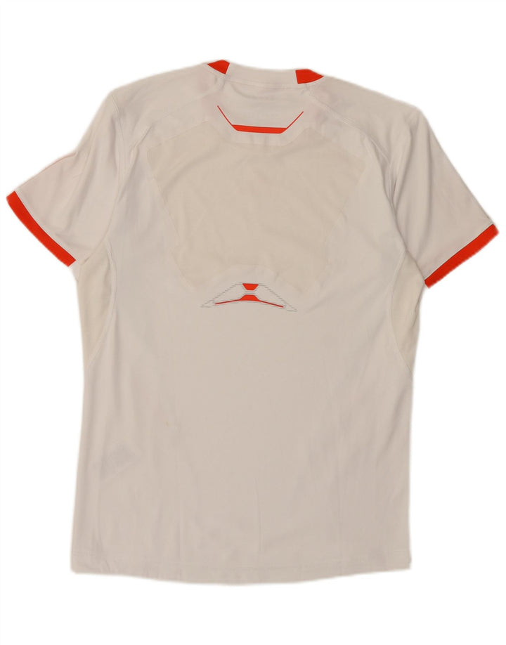 Adidas Mens Climacool Camiseta Top Pequeno Branco Colorblock Poliéster