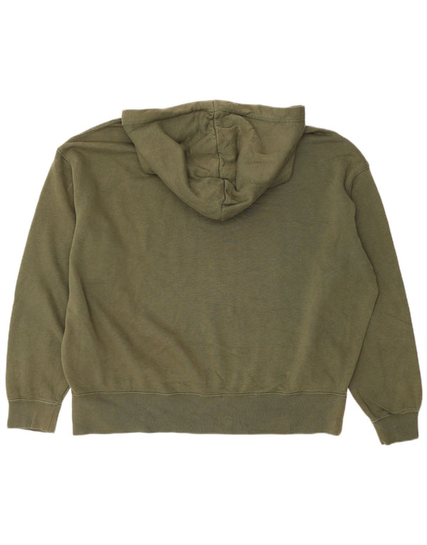 Jumper com capuz Nike feminino oversized UK 16 grande algodão cáqui