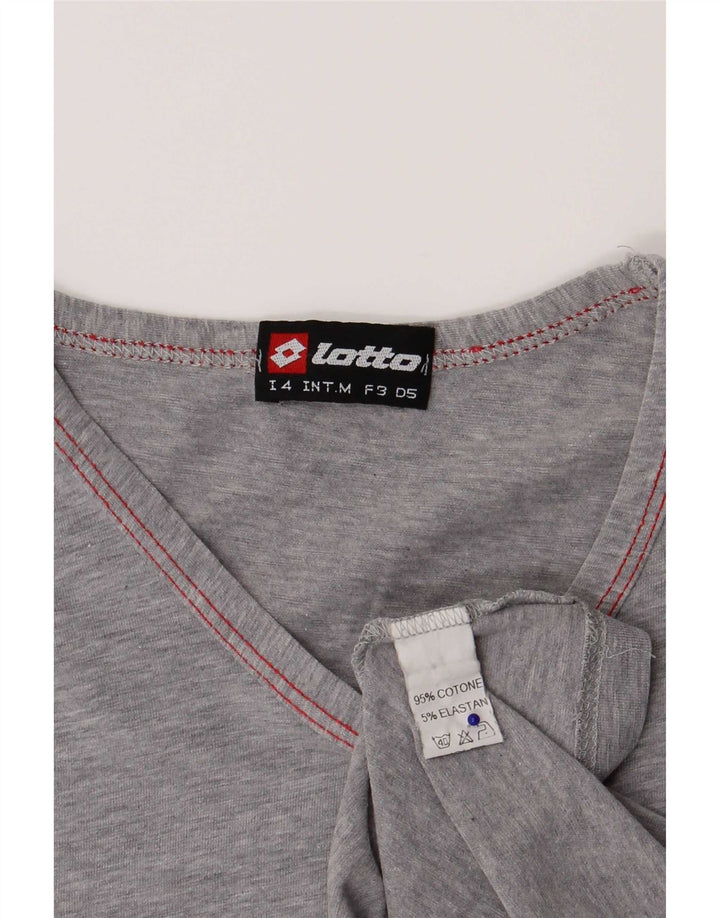 Camiseta feminina Lotto UK 12 algodão cinza médio