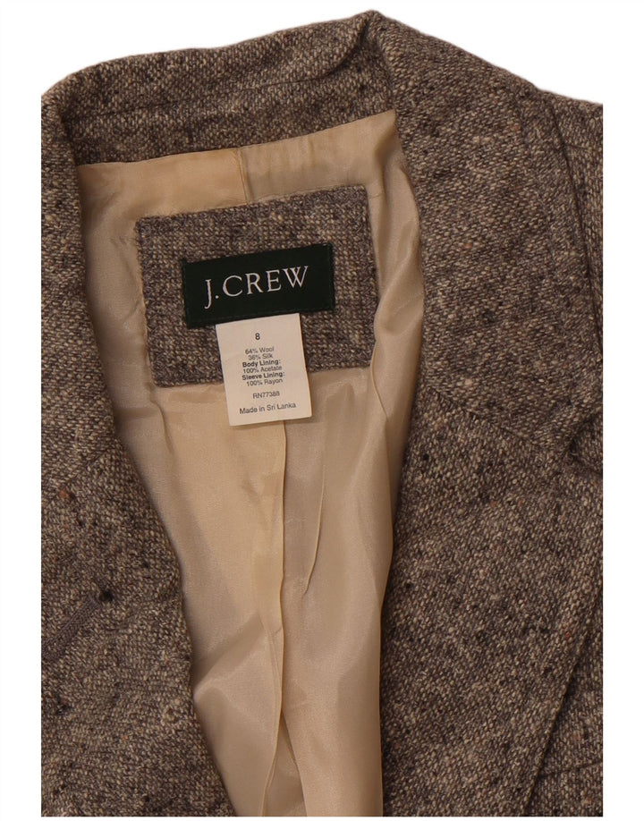 J. CREW Jaqueta blazer feminina de 2 botões EUA 8 lã manchada cinza médio