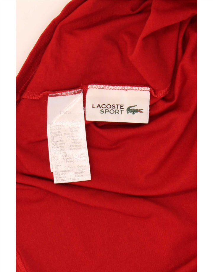 Camiseta gráfica masculina Lacoste tamanho superior 3 pequeno algodão vermelho