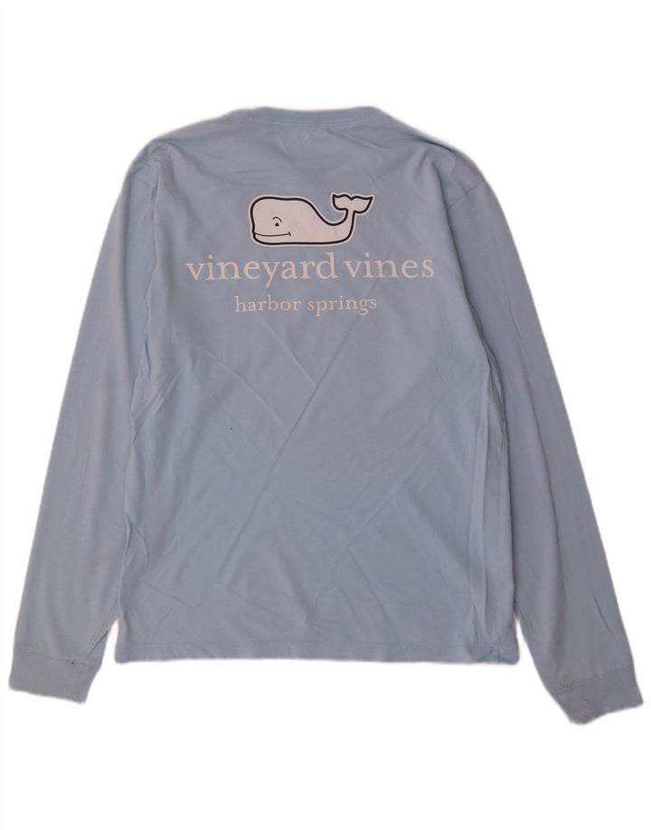 VINEYARD VINES Top gráfico masculino manga comprida XS azul algodão