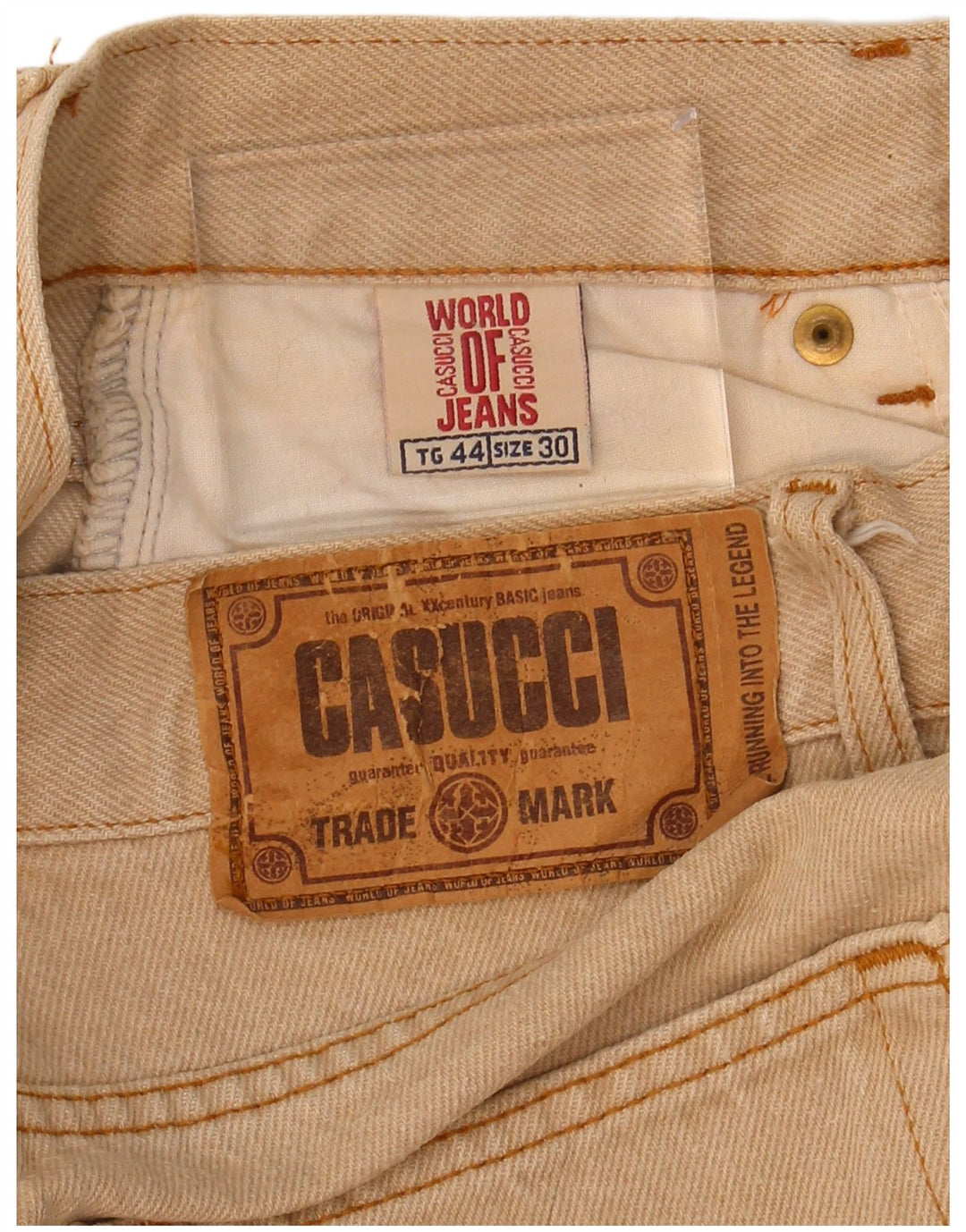 Calça jeans reta masculina CASUCCI W30 L33 algodão bege