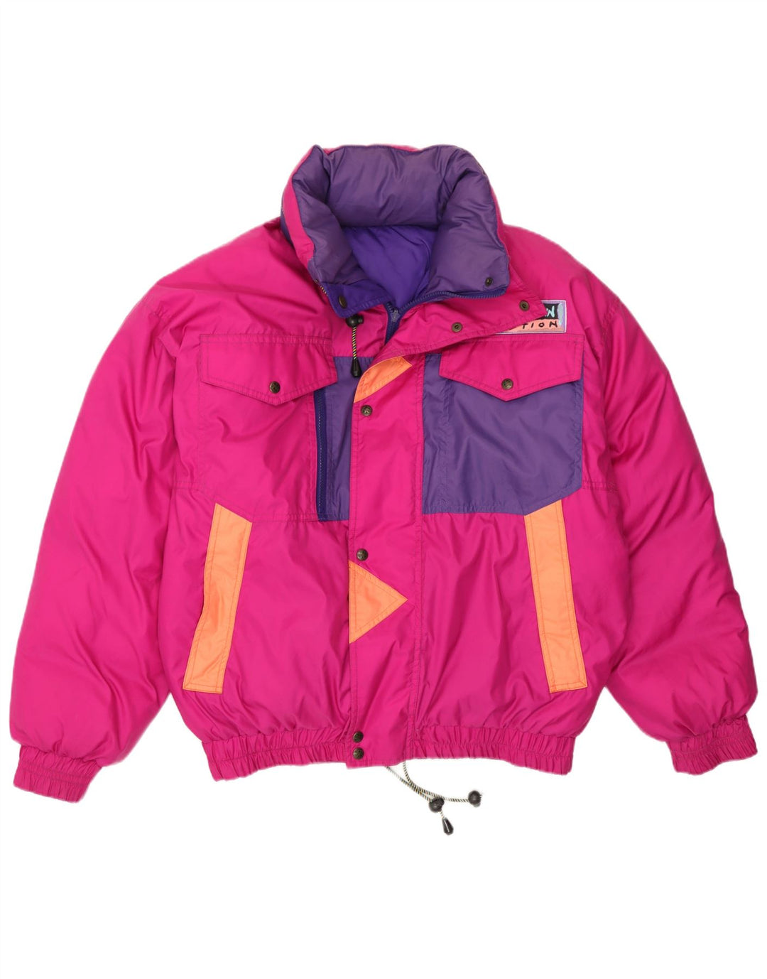 Jaqueta de esqui reversível com capuz masculino Noruega UK 38 Medium Pink Colourblock