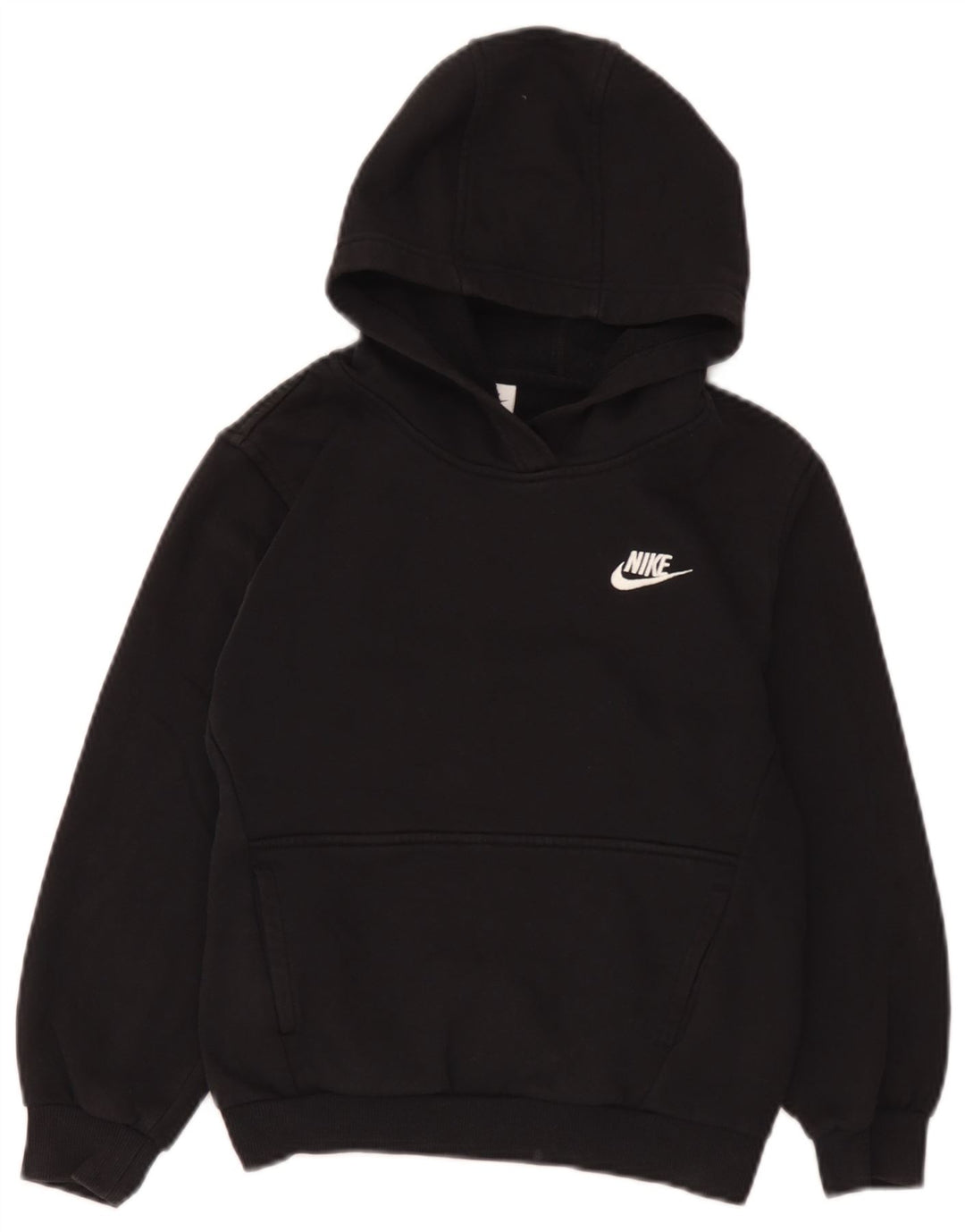 Jumper com capuz Nike Boys 10-11 anos médio preto algodão