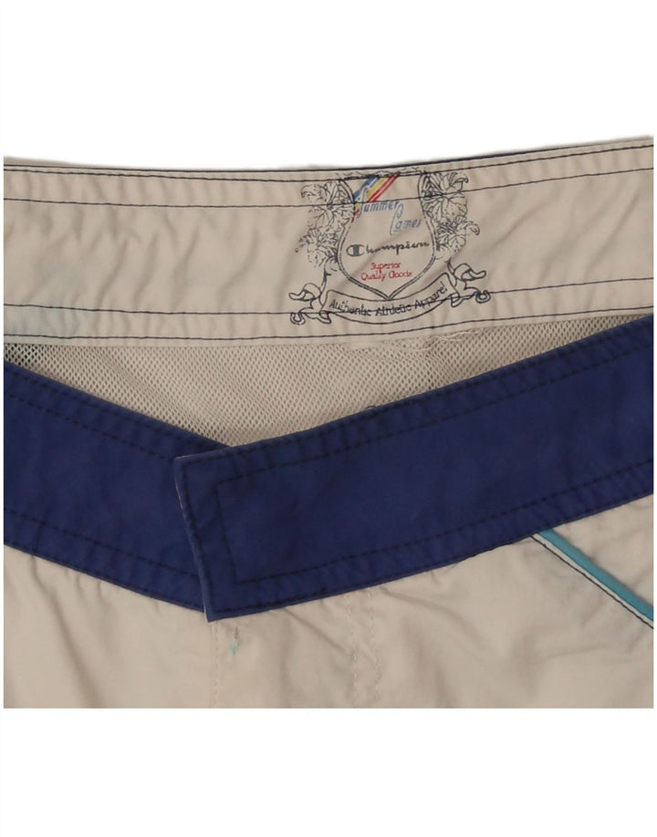 Shorts de natação masculino Champion médio branco colorblock