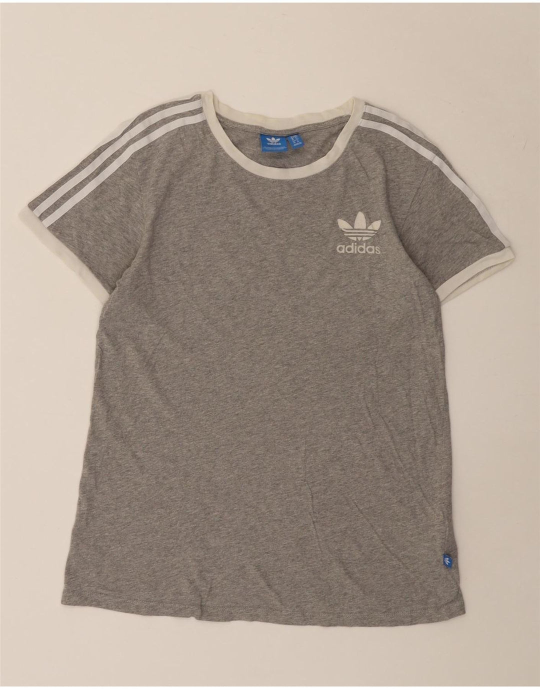 Camiseta Adidas Feminina Oversized Top UK 6 XS Cinza Algodão