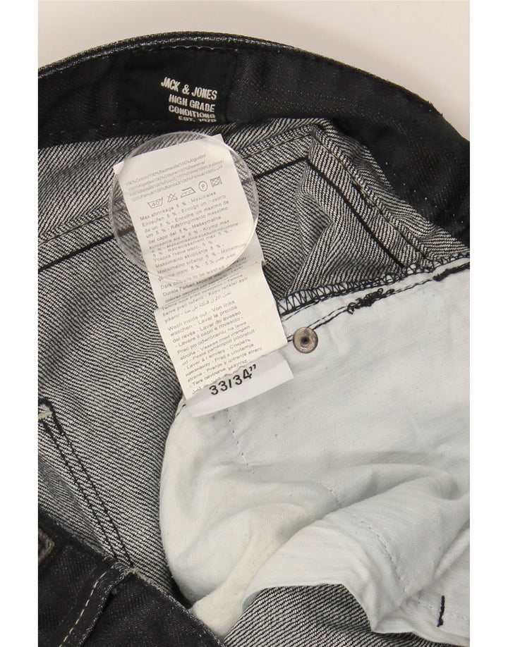 Jeans retos masculinos JACK & JONES W33 L28 algodão preto