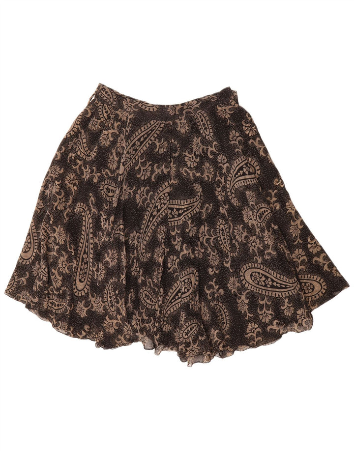 VINTAGE Womens A-Line Skirt Medium W28 Black Paisley Viscose