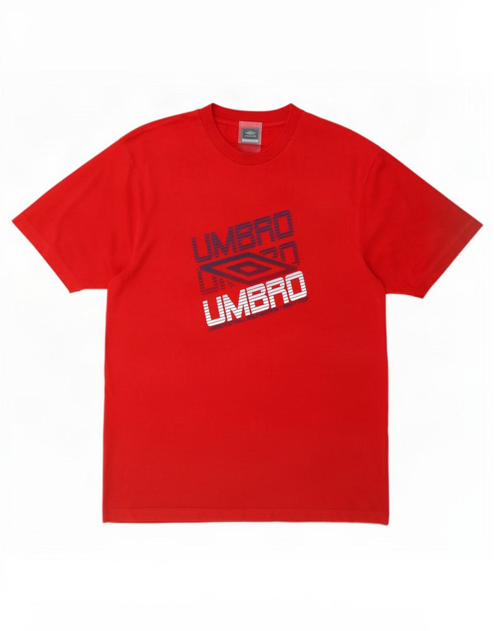 Camiseta masculina gráfica Umbro Top grande poliéster vermelho