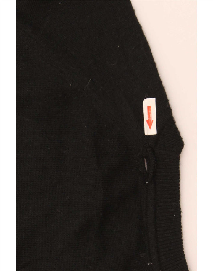 Zara Suéter feminino cropped superdimensionado com gola redonda Reino Unido 14 médio preto