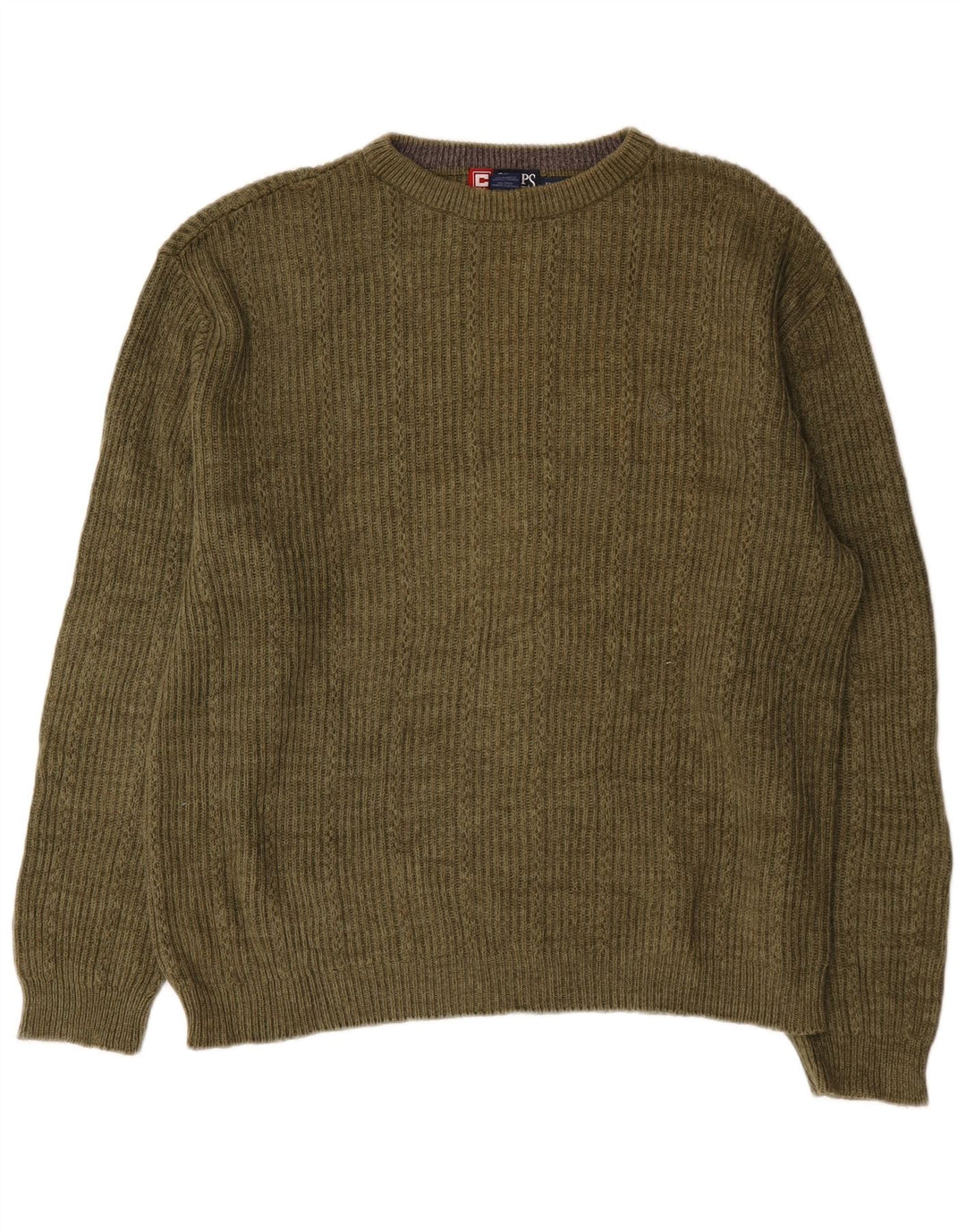 Suéter masculino Chaps com gola redonda XL cáqui