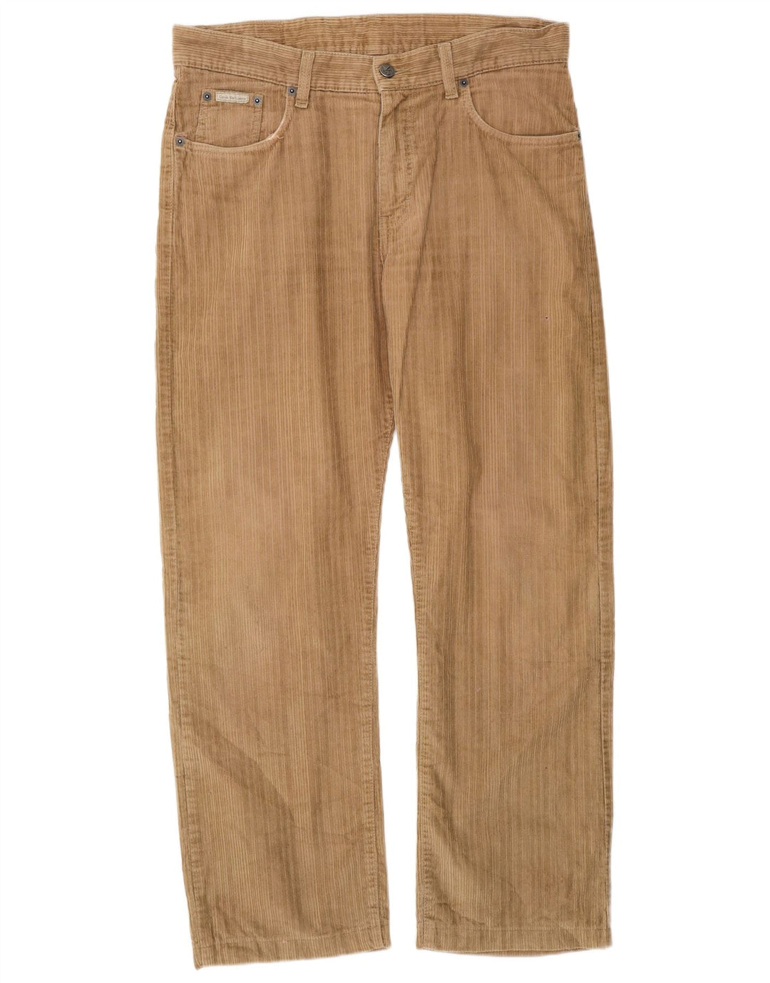 CALVIN KLEIN Calça masculina reta de veludo W31 L28 algodão bege