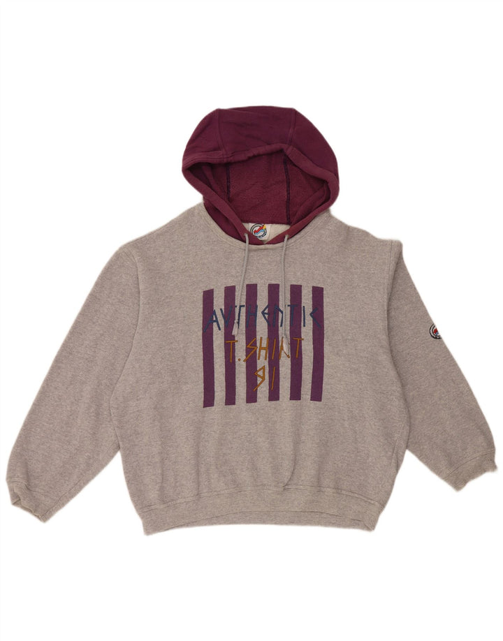 L'Equipe moletom feminino com capuz e ajuste solto gráfico UK 20 2XL algodão cinza