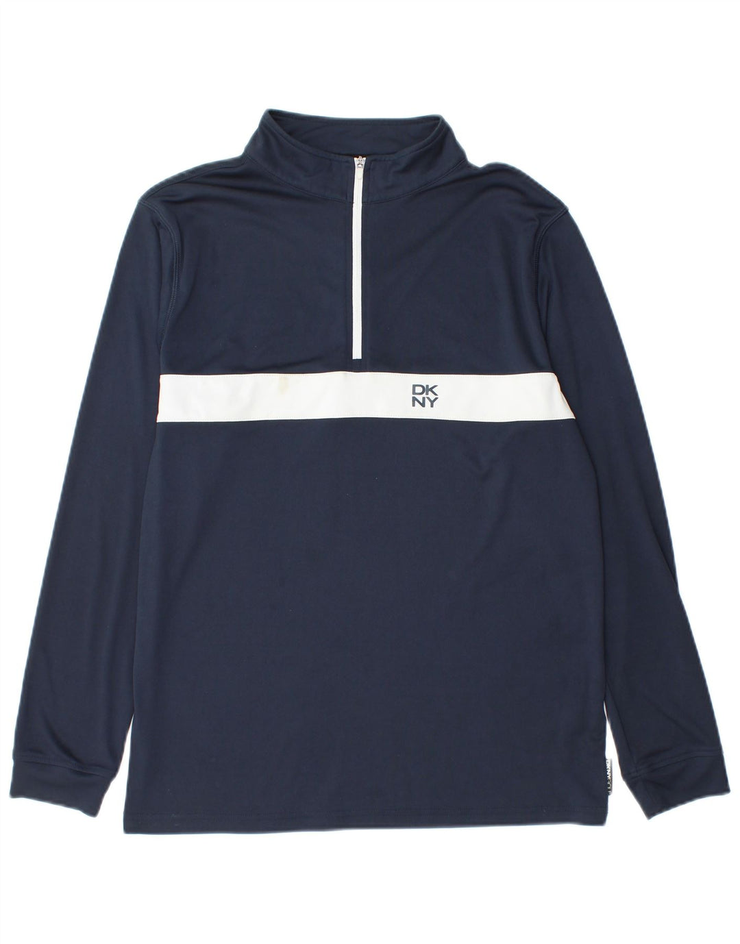Pulôver masculino Dkny com zíper e gola em bloco colorido azul marinho pequeno