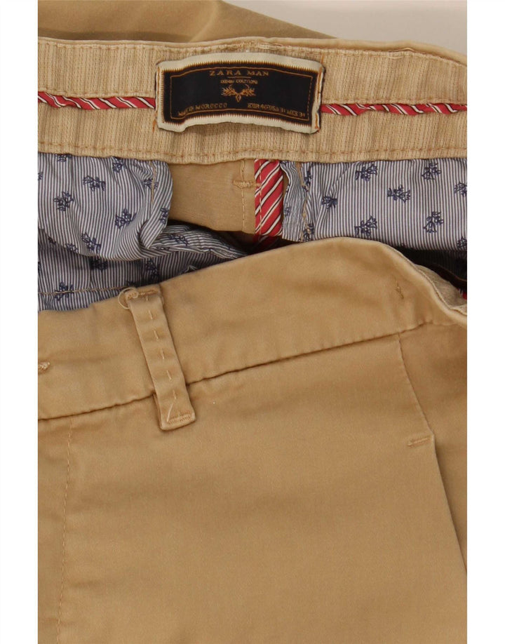 Zara Mens Slim Chino Calças EU 40 Médio W31 L32 Bege