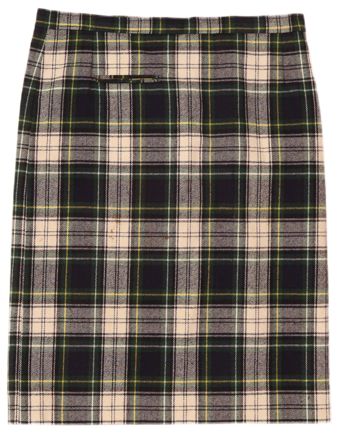Saia reta feminina VINTAGE W36 XL xadrez azul marinho
