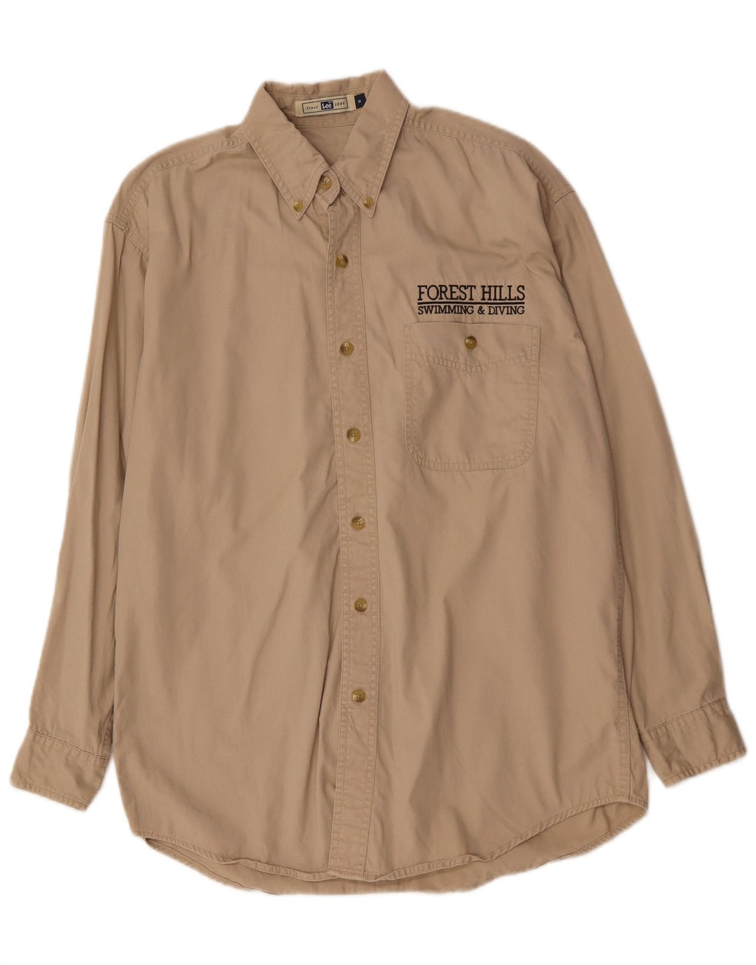 Camisa masculina Lee algodão bege médio