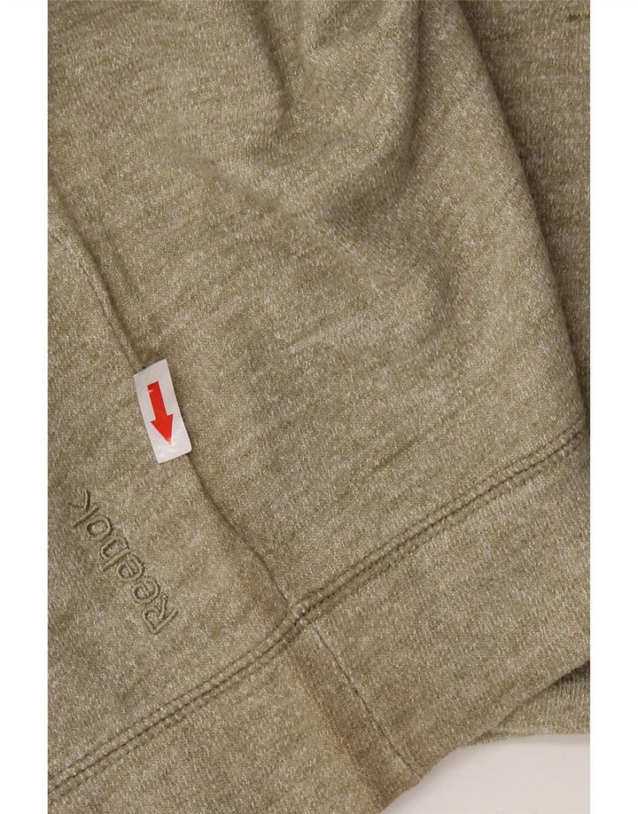 Reebok feminino oversized moletom jumper UK 18 XL caqui manchado algodão