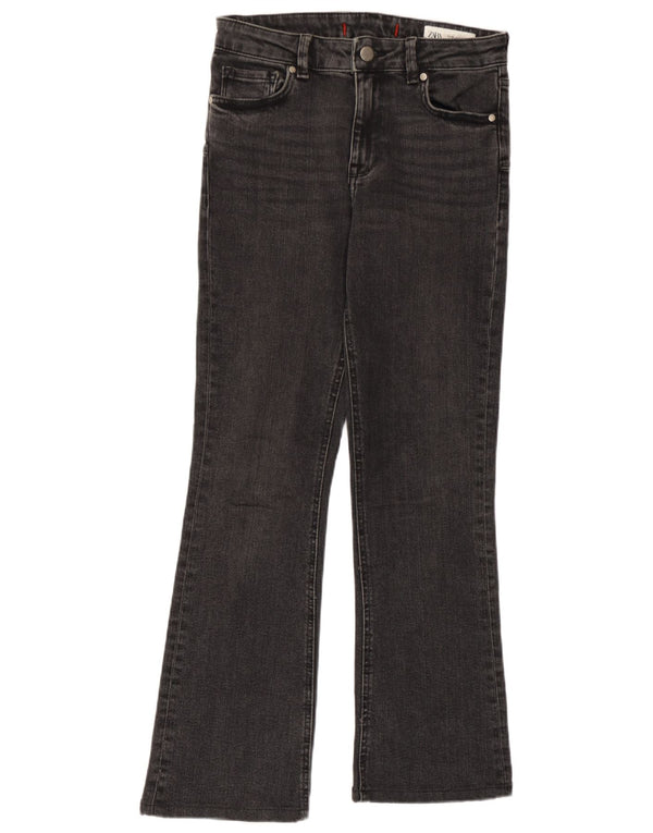 Calça jeans feminina Zara Bootcut EU 36 XS W26 L27 cinza algodão