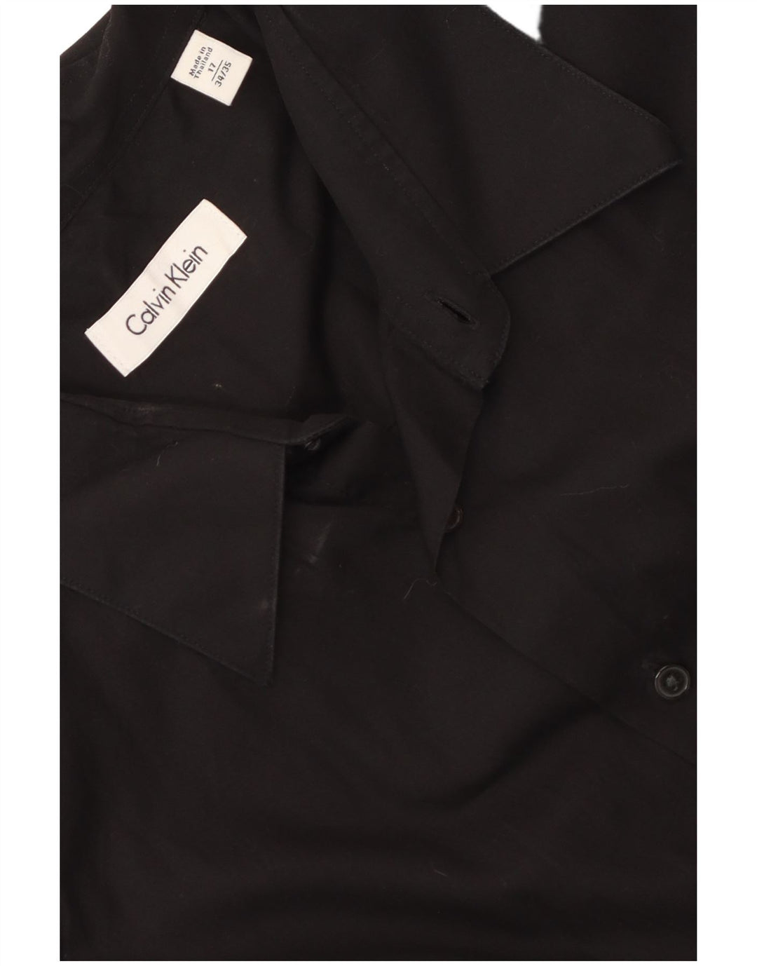 Camisa masculina Calvin Klein tamanho 17 XL algodão preto