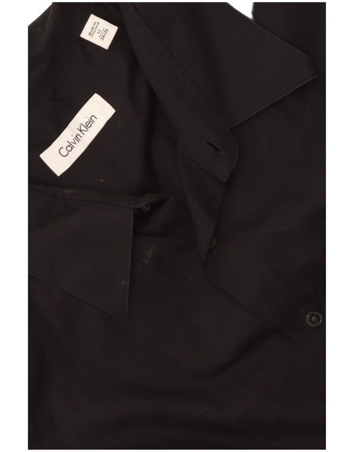 Camisa masculina Calvin Klein tamanho 17 XL algodão preto