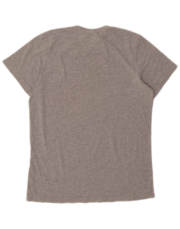 Camiseta masculina Adidas Graphic Top grande algodão manchado cinza