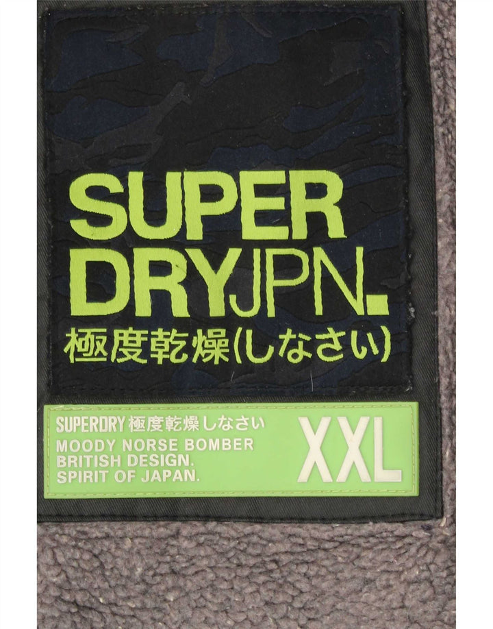 Jaqueta masculina Superdry de algodão encerado Reino Unido 44 2XL preta