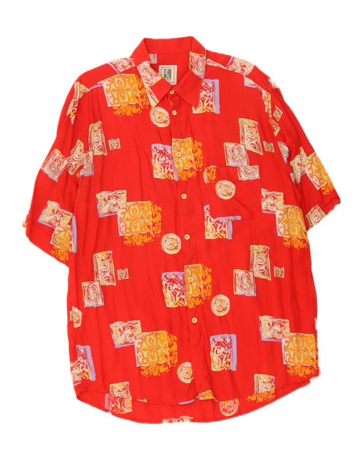 ALTER EGO Camisa masculina de manga curta XL patchwork vermelho