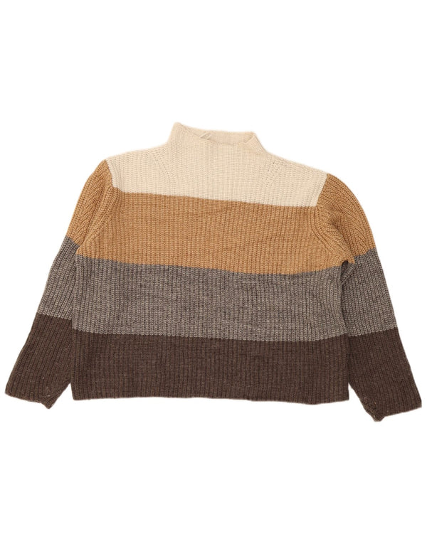 Suéter feminino Marks & Spencer com gola tartaruga Reino Unido 16 grande multicolorido