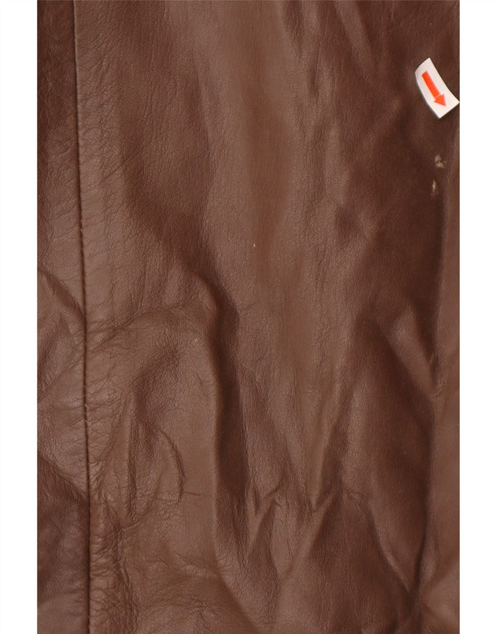 Casaco de couro militar masculino Camox IT 50 grande couro marrom
