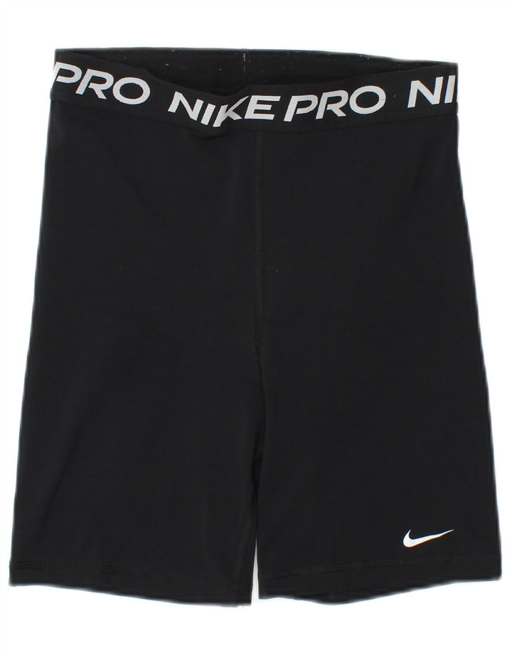Shorts esportivos femininos Nike Dri Fit Graphic UK 8 pequenos pretos