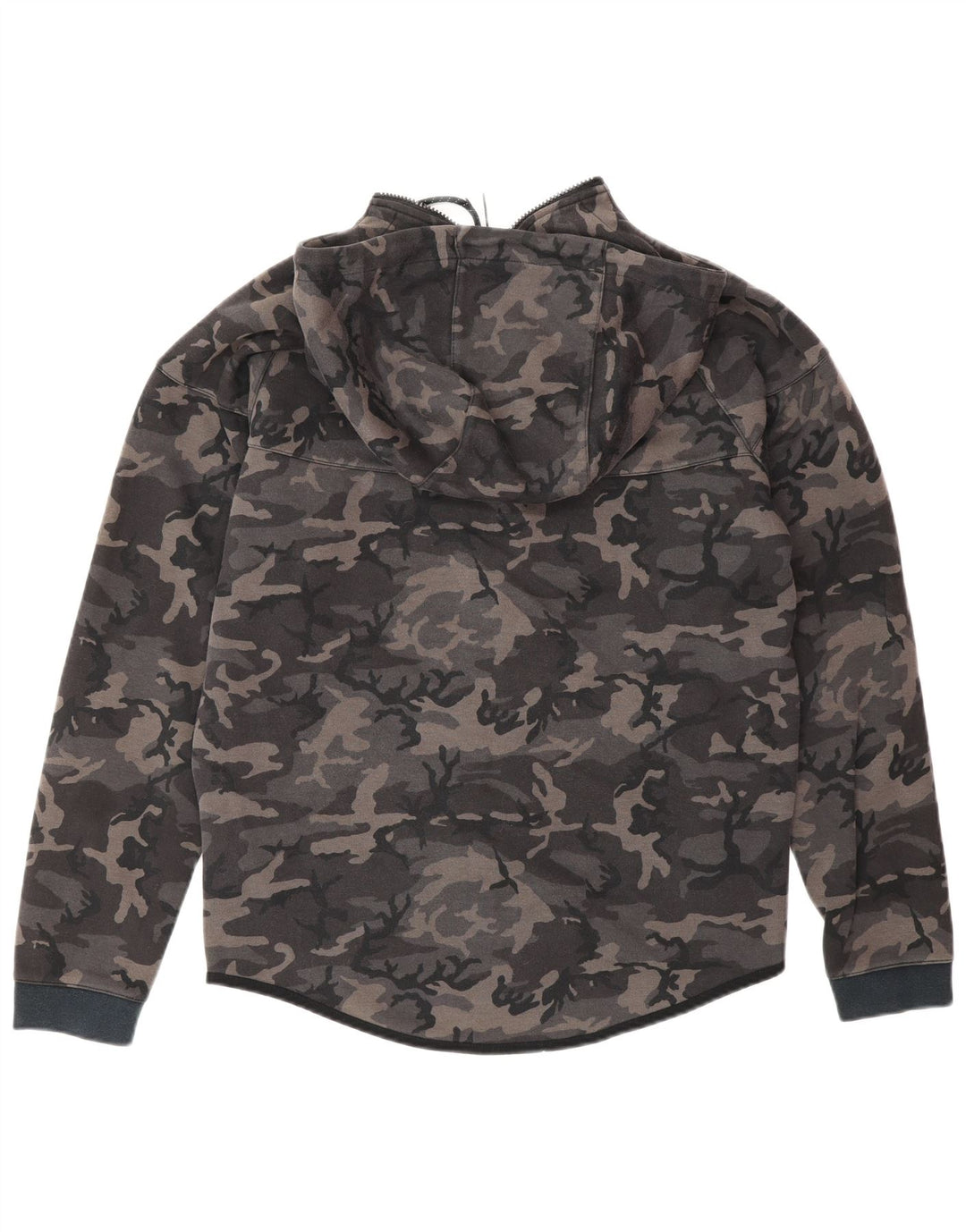 Suéter Nike masculino com capuz e zíper cinza médio algodão camuflado