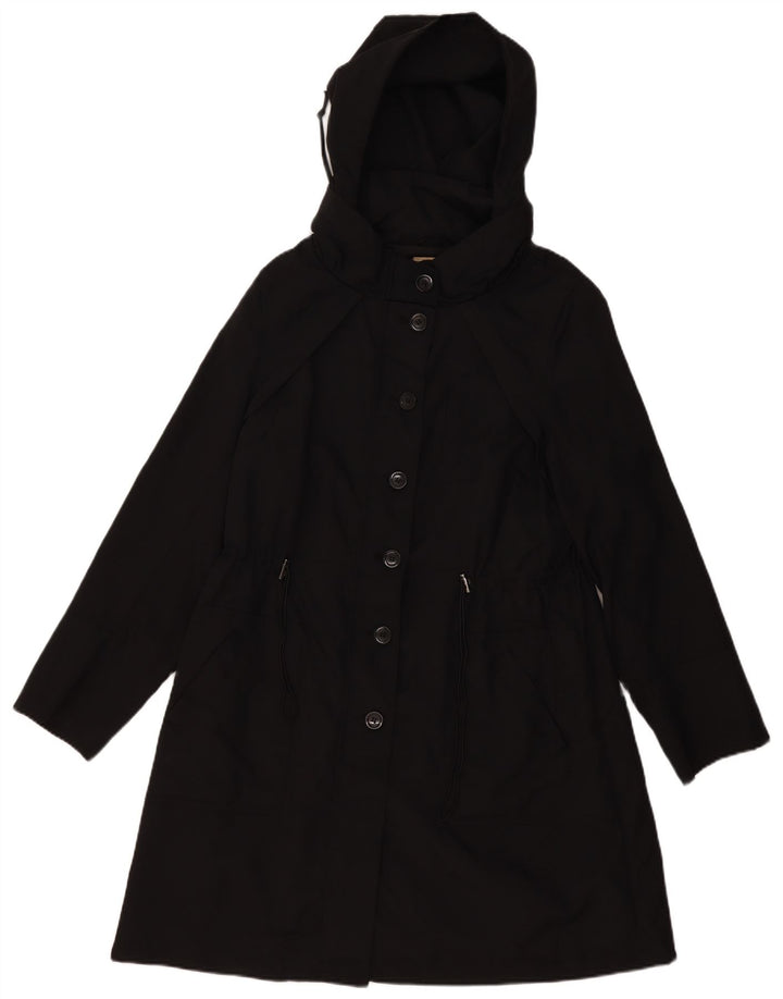 Jaqueta parka feminina com capuz Marks & Spencer Reino Unido 18 XL preto poliéster