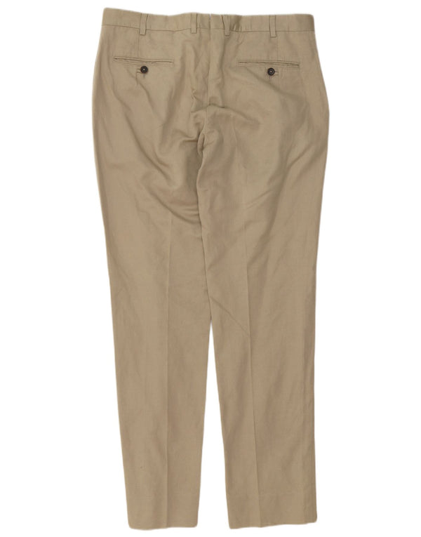 Calça Chino Masculina Slim Massimo Dutti EU 42 Grande W34 L34 Algodão Bege