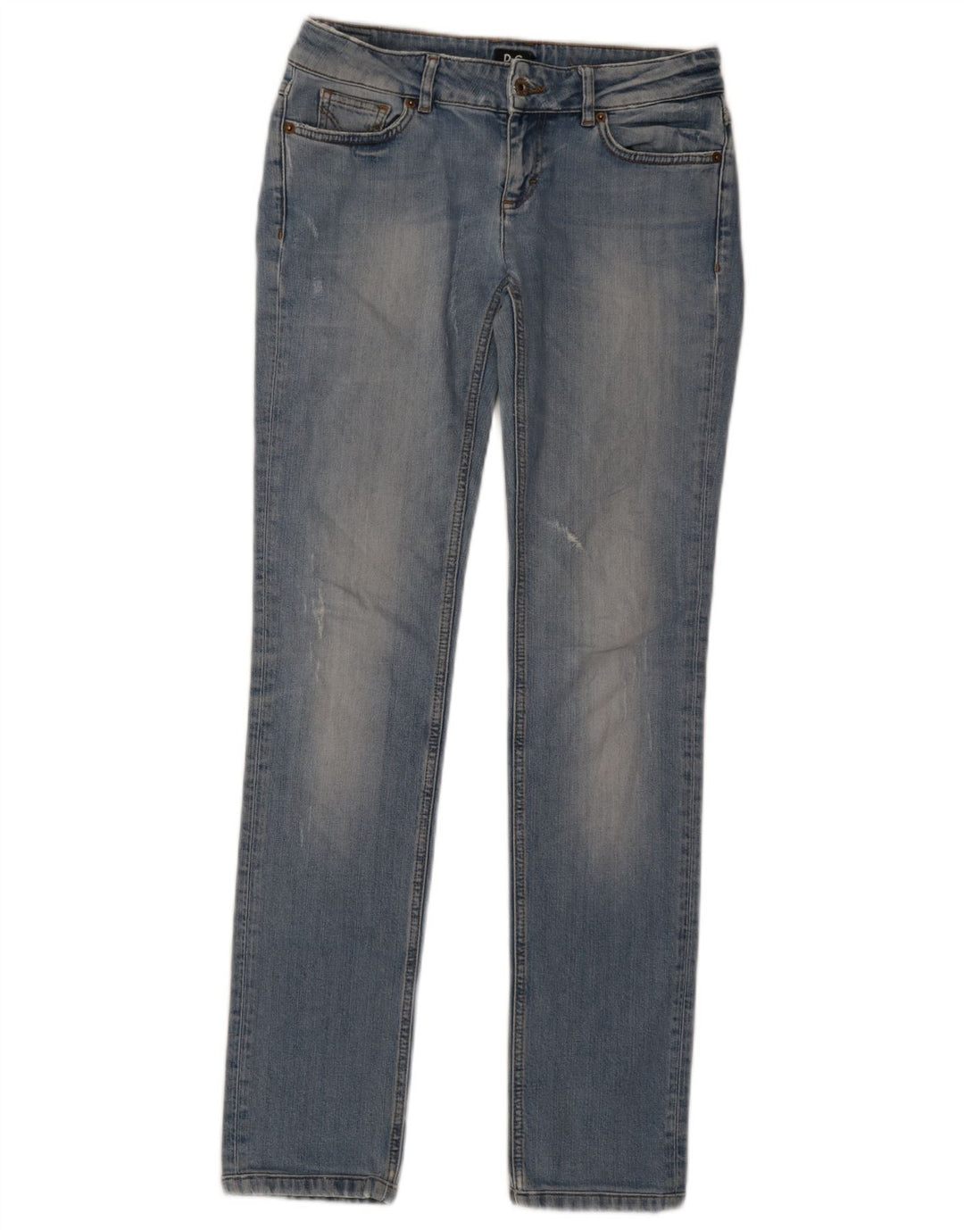 Dolce & Gabbana Jeans femininos desgastados slim W29 L32 algodão azul