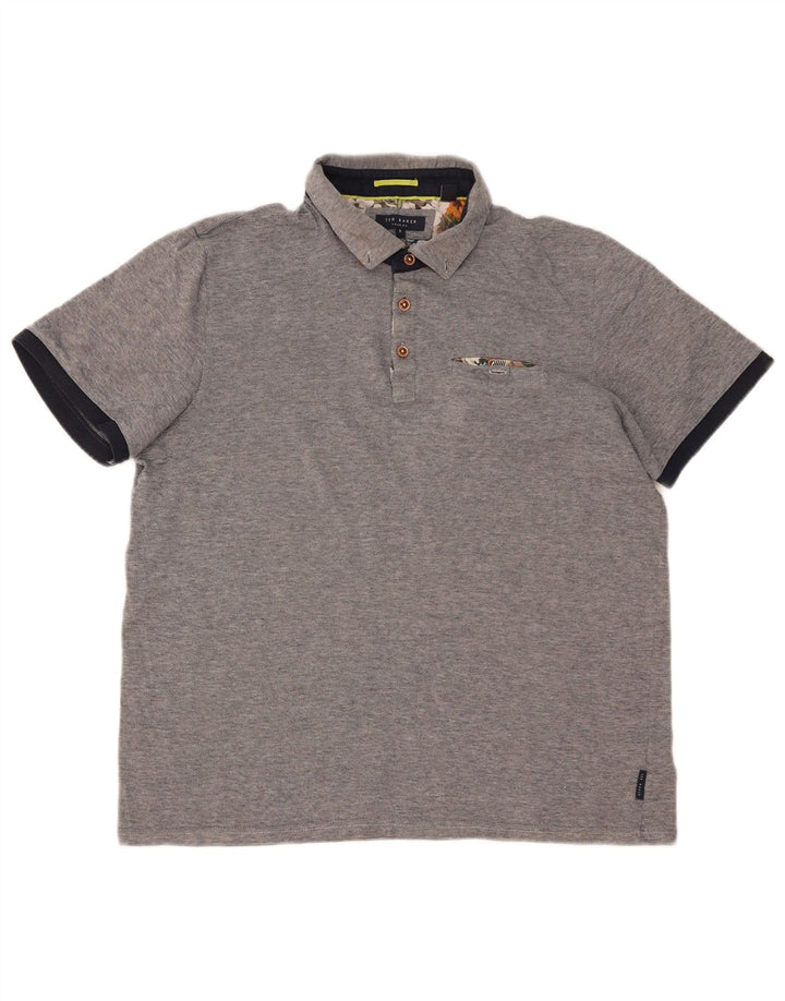 Camisa polo masculina TED BAKER tamanho 5 XL algodão cinza