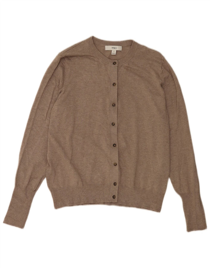 Suéter cardigã feminino Marks & Spencer Reino Unido 14 Viscose cinza médio
